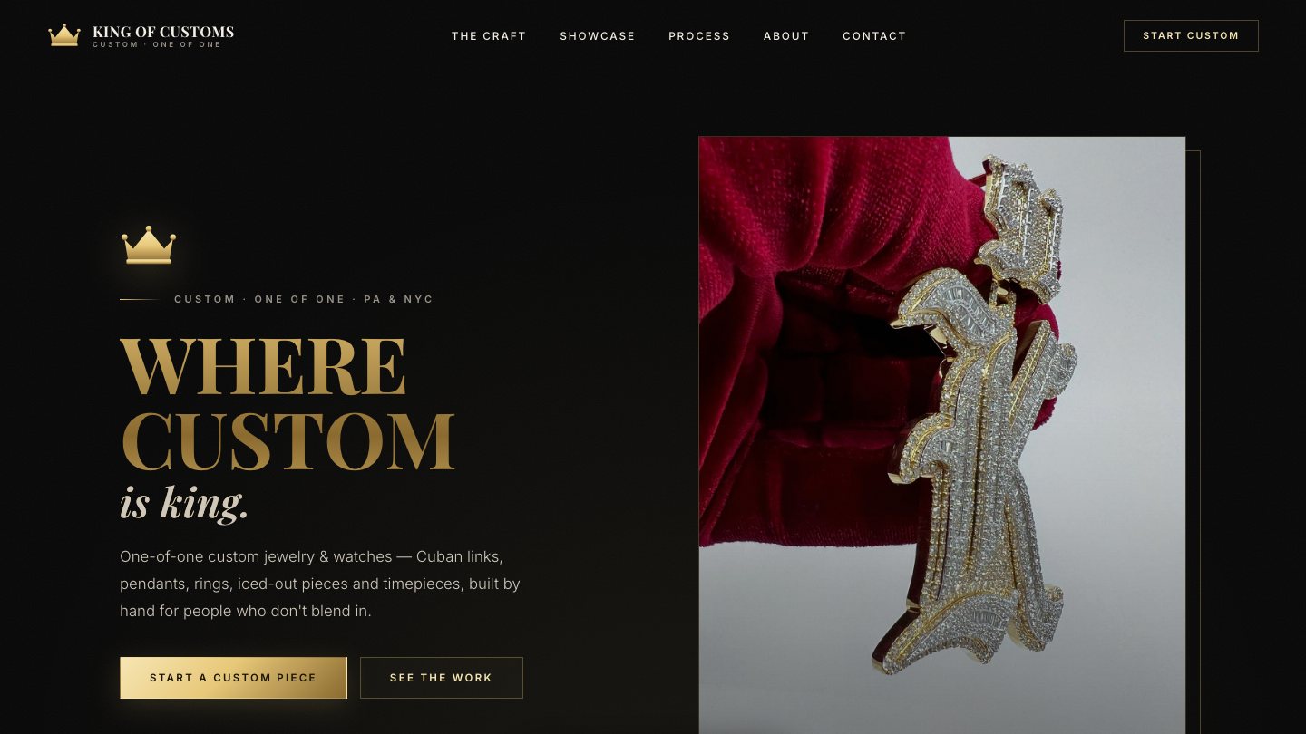 King of Customs luxury jewelry website